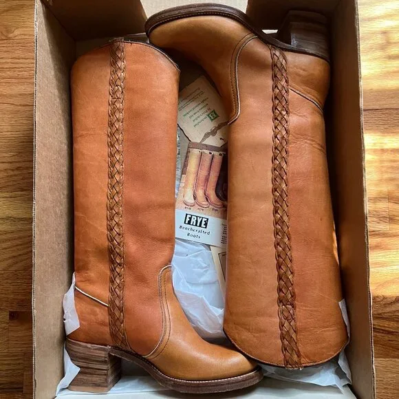 Vintage Frye western cowgirl tall boots,black label w/box womens size 7B USA. - Picture 1 of 16